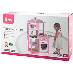 Дитяча кухня Viga Toys з дерева біло-рожева (50111) - мініатюра 3
