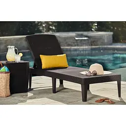 Шезлонг пластиковий Keter Jaipur Sun lounger, віскі коричневий - мініатюра 4