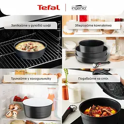 Tefal Набір посуду Tefal Ingenio Inspiration, 6предметів, алюміній, скло, бакеліт, чорний - мініатюра 8