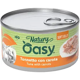 Вологий корм Oasy Cat Wet Natury для дорослих котів тунець з морквою 85 г
