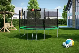 Батут Hop-Sport 12ft (366см) зелений із зовнішньою сіткою - мініатюра 2