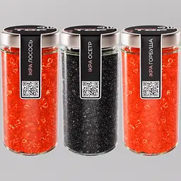 Ікра "Горбуша+Лосось+Осетр" CapsFood імітована в Банці 500+500+500 г