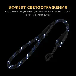Повідець для собак BronzeDog L/XL альпіністський шнур синій 51 см 56182 - мініатюра 5