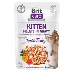Вологий корм для кошенят Brit Care Kitten Fillets in Gravy Tender Turkey