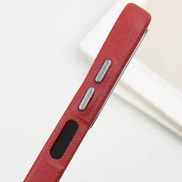 Шкіряний чохол Leather Case Metal Buttons для Samsung Galaxy A25 5G Red - мініатюра 5