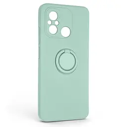 Силиконовый чехол для Xiaomi Redmi 12C, Icon Ring, зеленый, панель-накладка, с кольцом-подставкой на 360°, противоударный, возможность использования магнитных держателей, ArmorStandart (ARM68795)