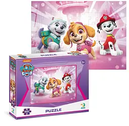 Пазли дитячі двосторонні "Щенячий патруль" (Paw Patrol) 60 елементів, картонні, яскраві, для дітей від 4 років (збери та розмалюй)