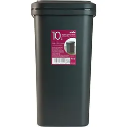 Відро для сміття MBM My Home з кришкою 10 л антрацит (BIN-04 10L ANTHRACITE) - мініатюра 2