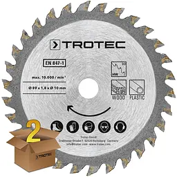 Диск пильний 2 шт Trotec 3 TCT HW30 дерево/пластик - мініатюра 2