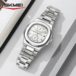 Наручний годинник чоловічий Skmei 2423 Silver Silver, 2423SISI (18371) - мініатюра 5