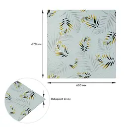 Панель стінова Sticker Wall 3D 680х670х4мм Папороть на сірому фоні D SW-00001982 - мініатюра 5