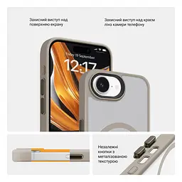Чехол для Apple iPhone 16e/17e, Uniq MagCase, серый, противоударный, панель-накладка с MagSafe, ударопрочный TPU+PC, с магнитом MagSafe, поддержка полноценной беспроводной зарядки, ArmorStandart (ARM83872) - мініатюра 3