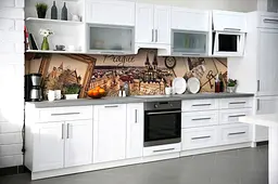 Кухонний фартух Прага для кухні наклейка ПВХ Вінтаж Старовинне місто Коричневе 65х250 см Happy Pocket Z180439 - мініатюра 6