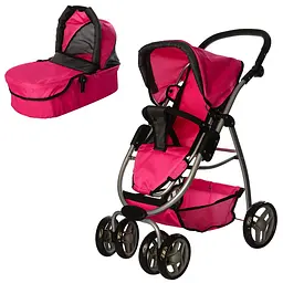 Коляска для ляльок Melogo 9662 Black-Pink в асортименті - мініатюра 2