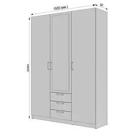 Шафа розпашна із дзеркалом Idea Д-119 Кашемір - мініатюра 5