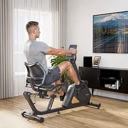 Горизонтальний велотренажер Hop-Sport HS-4500L Arkil чорно-золотистий - мініатюра 11