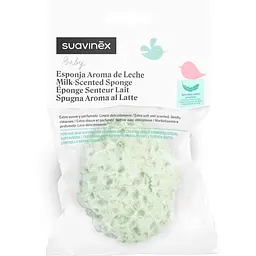 Губка для купання Suavinex з ароматом молока +0 місяців світло-зелена (401553-1) - мініатюра 2