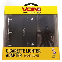 Автомобільний розгалужувач прикурювача VOIN 3 виходу 2400mA 12/24V Провід та Вольтметр (SC-3003) - мініатюра 5