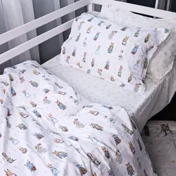 Простирадло на гумці MirSon Poplin Line Kids 03 Animals 150х200 см бежеве (2200009713231) - мініатюра 3