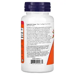 Вітаміни та мінерали NOW Pantethine 300 mg, 60 капсул - мініатюра 2