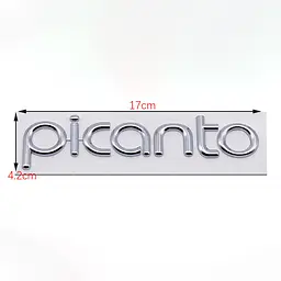 Емблема напис Picanto (для Kia) 170х37 мм Хром Пластик на скотчі (Завод) - мініатюра 2