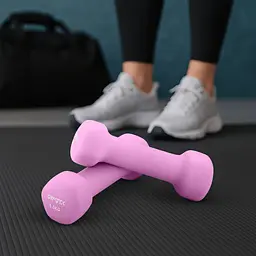 Гантелі для фітнесу неопренові Gymtek Hex 2х0,5кг рожевий - мініатюра 5