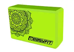 Блок для йоги EasyFit EVA з малюнком салатовий - мініатюра 2