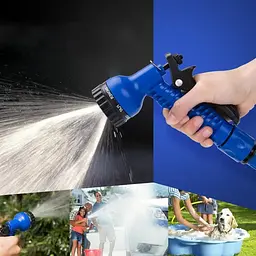 Шланг для поливу садовий Workpro Magic Hose 60м, Шланг-Xhose, що розтягується, для саду та городу з розпилювачем (синій / зелений ) - мініатюра 5