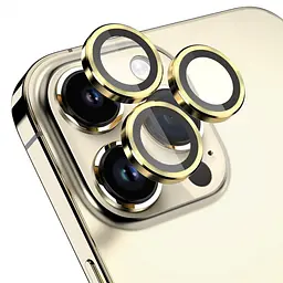 Захисне скло Metal Classic на камеру (у упак.) для Apple iPhone 16 Pro (6.3) / 16 Pro Max (6.9) Золотий / Gold - мініатюра 5
