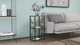 Етажерка 3/34 Ferrum-decor Серії Коннект 73x34x28 чорний ДСП Дуб Сонома Трюфель 16мм (FRD-104293) - мініатюра 3