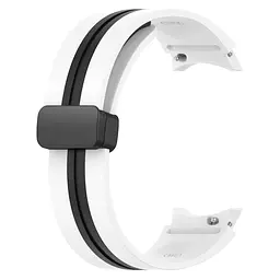 Ремінець для Samsung Galaxy Watch 5 40mm - біло-чорний ширина кріплення 20мм силікон Watchbands Cls-line-black (W36-1WB66352299) - мініатюра 4