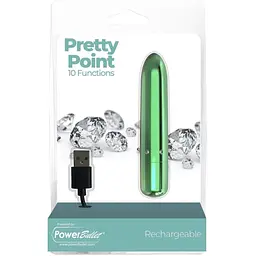 Віброкуля PowerBullet Pretty Point Rechargeable Bullet Teal бірюзовий перезаряджається - мініатюра 7