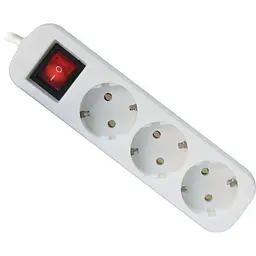 Мережевий подовжувач Defender S318 1.8 m 3 роз switch white (99233)
