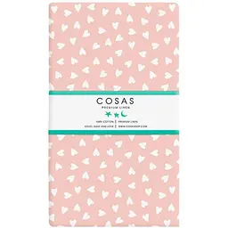 Простирадло Cosas на резинці в дитяче ліжечко 60х120 rose love, рожевий (LoveWRose_120)