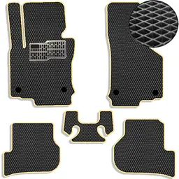 Килимки в салон EVA для Volkswagen Golf VI 2008-2012 з підп'ятником Чорно-Бежовий кант 5 шт