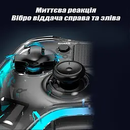 Прозорий Бездротовий Джойстик для PS4 та ПК з RGB підсвічуванням Джойстик Бездротовий Геймпад для ПК Телефону Комп'ютера Bluetooth - мініатюра 6