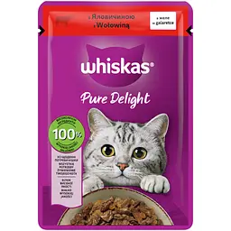 Вологий корм для котів Whiskas AMMP, з яловичиною в желе, 85 г
