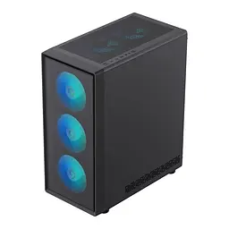 Корпус GameMax Storm 2 AB, Black, без БЖ, Midi Tower, ATX / Micro ATX / Mini-ITX, 1xType-C / 1xUSB 3.0 / 1xUSB 2.0, макс. CPU - 155 мм / VGA - 330 мм, 6x120 мм Blue LED, бічна панель із загартованого скла, хаб Fan x6 - мініатюра 3