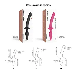 Анальна пробка з дилдо 2в1 Strap-On-Me SWITCH PLUG-IN DILDO Black XXL, діаметр 5,2/3,9 см - мініатюра 3