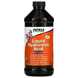 Препарат для суглобів і зв'язок NOW Liquid Hyaluronic Acid, 473 мл
