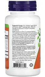 Бузина, цинк, вітамін C, (Sambucus Zinc-C) 60 табллеток NOW Foods - мініатюра 3