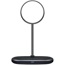 Зарядний пристрій Qi BASEUS Swan 2-in-1 Wireless Magnetic Charging Bracket 20W Max total (WXSW-C01) чорна