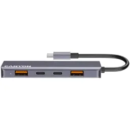 Концентратор Canyon hub DS-18 5in1 USB-C Grey (CNS-TDS18)