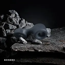 Ерекційне кільце Boners Cock Ring And Ball Stretcher, 9.2х2.2 см (сірий) - мініатюра 2