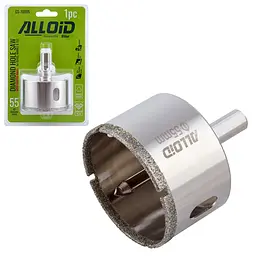 Свердло корончате Alloid Building Tools алмазне по склу та кераміці 55 мм з центрувальним свердлом (GS-70055) - мініатюра 2