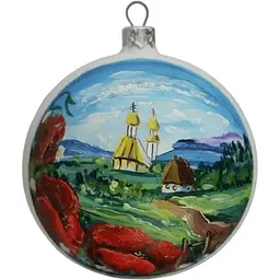 Ялинкова прикраса Санта Шоп Церква Маки скло (4820001112757)