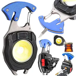 Багатофункціональний LED ліхтарик туристичний мультитул на карабіні (BL-W5147)