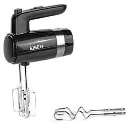 Міксер Eisen EHM-50, Black|Silver, 500W, ручний, 5 швидкостей, вінчики, гаки для замісу тіста, підставка для насадок, захист від перегріву - мініатюра 5