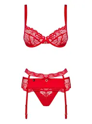 Еротичний комплект Obsessive Heartina L/XL червоний - мініатюра 5