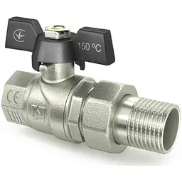 Кран кульовий з американкою RAFTEC 1" ВЗ, DN25, DRBS3, метелик, BLACK